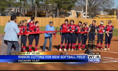 WTVA’s Chief Meteorologist Matt Laubhan throws first pitch at Hickory Flat ribbon cutting ceremony