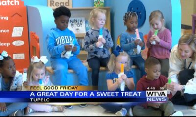 Students at the Early Childhood Education Center in Tupelo celebrate spring with icy treats