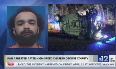 Lucedale man arrested after chase ends in crash involving MHP car