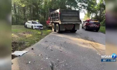 Dump truck involved in crash near Northeast Jones High School