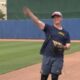 Matt plays catch with Brewers prospect Mike Boeve