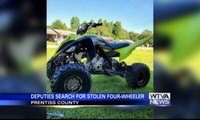 Deputies searching for stolen four-wheeler in Prentiss County