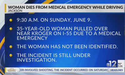 Woman dies after experiencing medical emergency while driving in Jackson