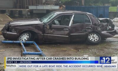 Jackson police investigate after car crashes into building