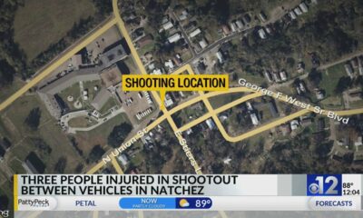 Driver, two passengers injured in Natchez shooting