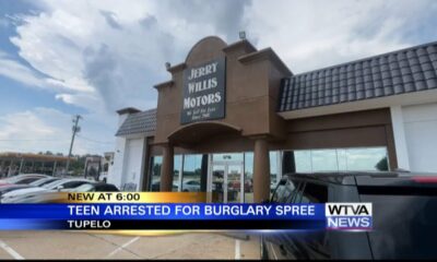 Teen arrested for burglary spree in Tupelo