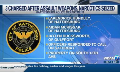 HPD: 3 charged after assault weapons, narcotics seized during weekend search