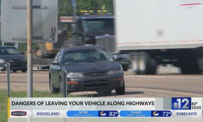 What are the dangers of leaving your vehicle along a highway?