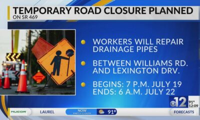 Temporary lane closure set for State Route 469 in Rankin County