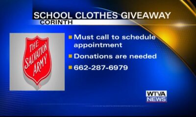 Salvation Army in Corinth holding school clothes giveaway