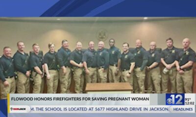 Flowood firefighters recognized for saving pregnant woman from fiery crash