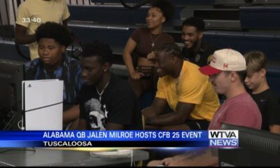 VIDEO: Alabama QB Jalen Milroe hosted an event in Tuscaloosa to share EA Sports' CFB 25 with the