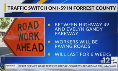 Traffic switch underway on I-59 in Forrest County