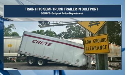 Train hits 18-wheeler in Gulfport