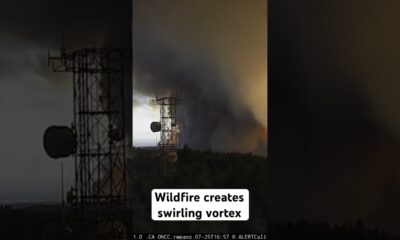 Large wildfire creates swirling vortex in California. Via: CBS