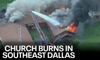 1 firefighter injured as crews battle fire at Pleasant Valley Baptist Church in Dallas