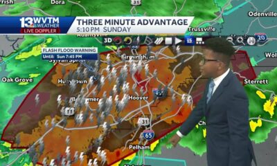 Torrential Downpours and Lightning stretch across Alabama, prompting Flash Flood Warnings & Advis…