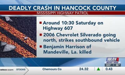 Louisiana man identified as victim of fatal Hwy 607 crash in Hancock Co.