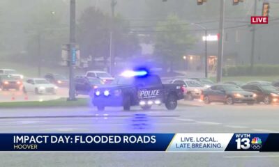 Strong storms cause flooded roadways in metro Birmingham Sunday