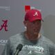 Kalen DeBoer speaks after Alabama football's first day of fall camp