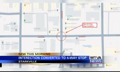 The city of Starkville is converting an intersection into a 4 way stop