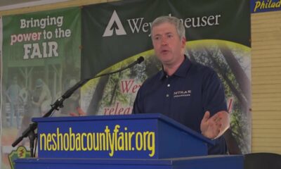 State Treasurer David McRae speaks at 2024 Neshoba County Fair