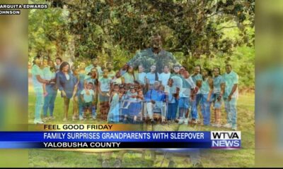 Family surprises grandparents with sleepover in Scobey