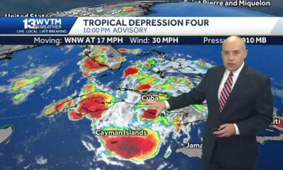 Tropical Depression Four develops and heads for the Gulf of Mexico Saturday, Florida Sunday