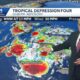 Tropical Depression Four develops and heads for the Gulf of Mexico Saturday, Florida Sunday