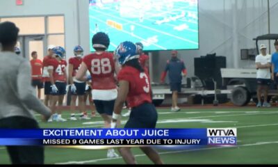 VIDEO: Ole Miss Wide Receiver Tre Harris discusses what it's like having Juice Wells in the receiver