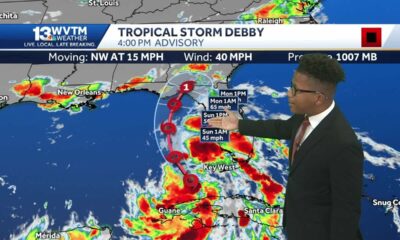 Hurricane Warning; Debby approaches Florida as it intensifies in the Gulf of Mexico