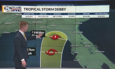 Debby to strengthen into a hurricane, Major flooding threat: Saturday 10p Update