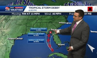 Hot conditions and tracking Debby