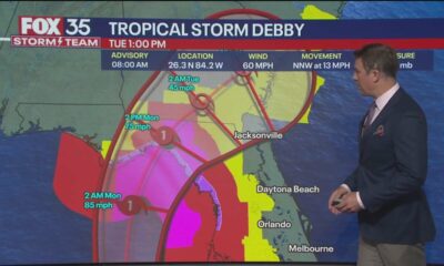 Tropical Storm Debby to become hurricane before Florida landfall