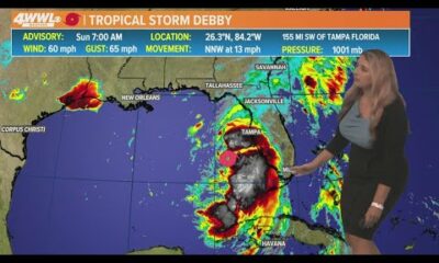 Sunday 7am Tropical Update: Tropical Storm Debby to become hurricane