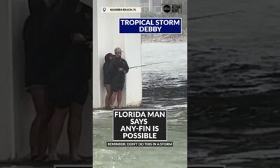 Florida man fishing during Tropical Storm Debby  #abcactionnews #weather