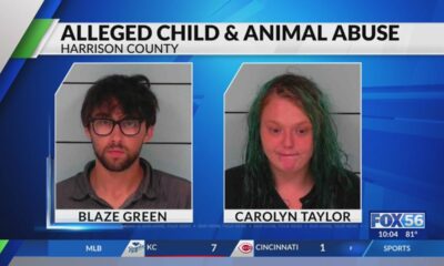 2 arrested for child, animal abuse after animal, human feces allegedly found inside Harrison County