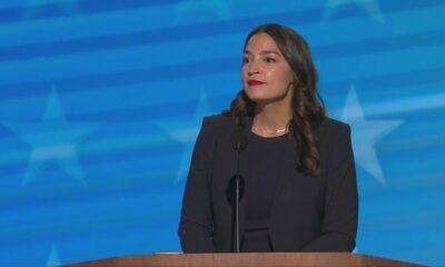 Rep. Alexandria Ocasio-Cortez addresses delegates at 2024 DNC