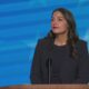 Rep. Alexandria Ocasio-Cortez addresses delegates at 2024 DNC