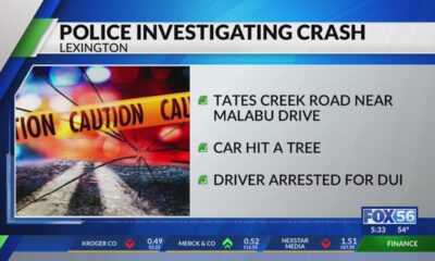 1 charged with DUI after crash on Tates Creek Road near Malabu Drive