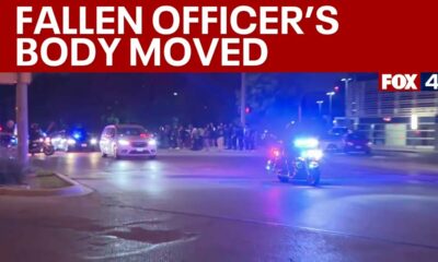 Fallen Dallas officer's body taken to ME's office | RAW VIDEO