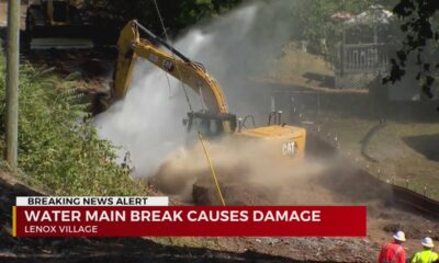 Water main break damages nearby homes