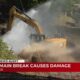 Water main break damages nearby homes