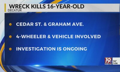 16-Year-Old Killed After Crash Involving Four-Wheeler in Decatur | Aug. 30, 2024 | News 19 at 5:00