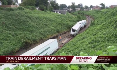 Man rescued after train derails