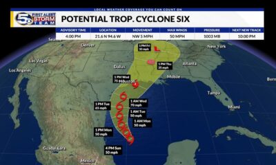 Tracking Potential Tropical Cyclone Six: Latest Track and Impacts (Sunday 4pm)