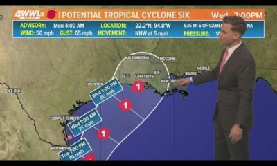 Monday 5am Tropical Update: Hurricane expected to make landfall in Louisiana by Wednesday