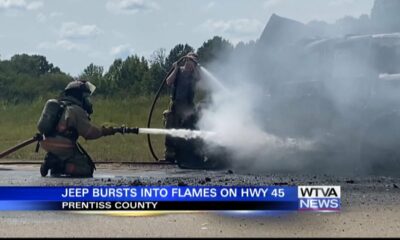 Family escaped vehicle fire in Prentiss County