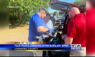 4 arrested following auto burglary spree in Lowndes County