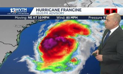 Francine intensifiying to 85 mph with the 10:20 pm special advisory from the National Hurricane C...